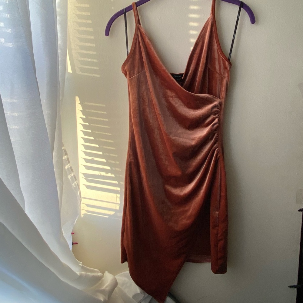 Sexy Blush Velvet V-Neck Dress